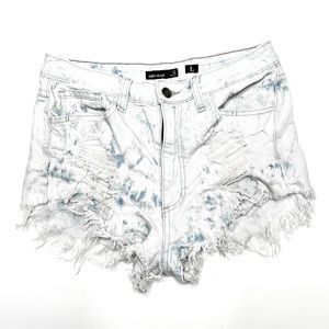 Hidden Jeans High Rise Acid Wash Shorts Size Large